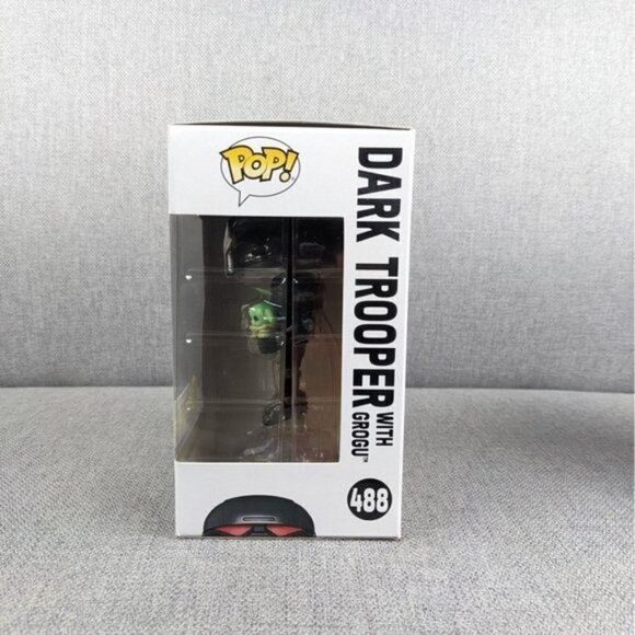 Funko Star Wars: The Mandalorian Dark Trooper with Grogu Glow-in-the-Dar… - Picture 4 of 8
